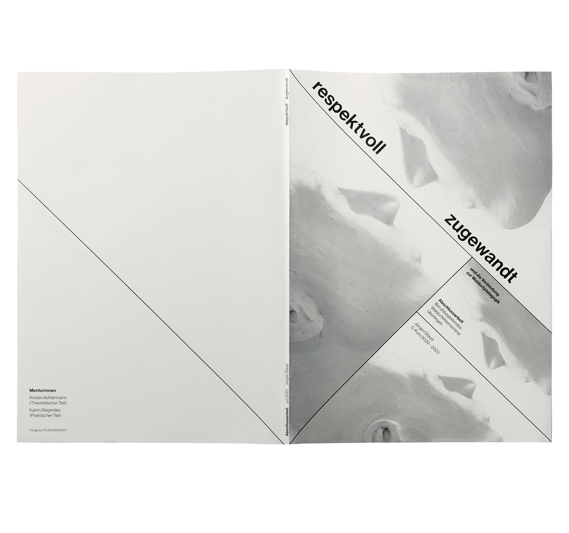 Schutzumschlag und Hardcover eines Buches im Swiss-Style-Design für eine Abschlussarbeit