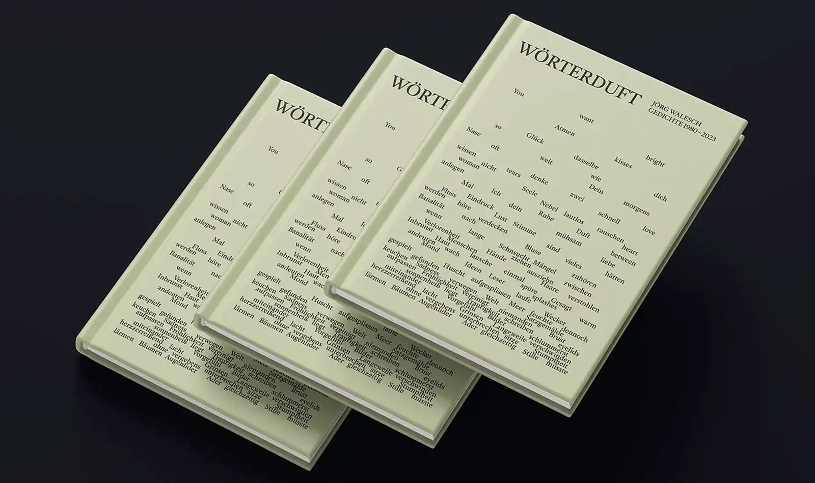 Buchgestaltung für ‚Wörterduft‘ von Jörg Walesch – minimalistisches Editorial Design von Studio Radke