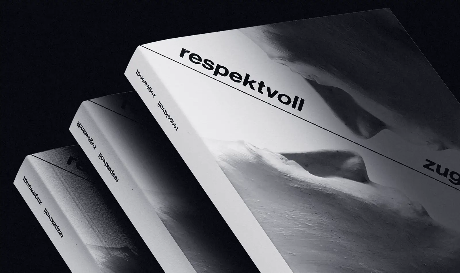 Buchgestaltung für Jürgen Staud – minimalistisches Editorial Design des Titels ‚respektvoll zugewandt‘ von Studio Radke