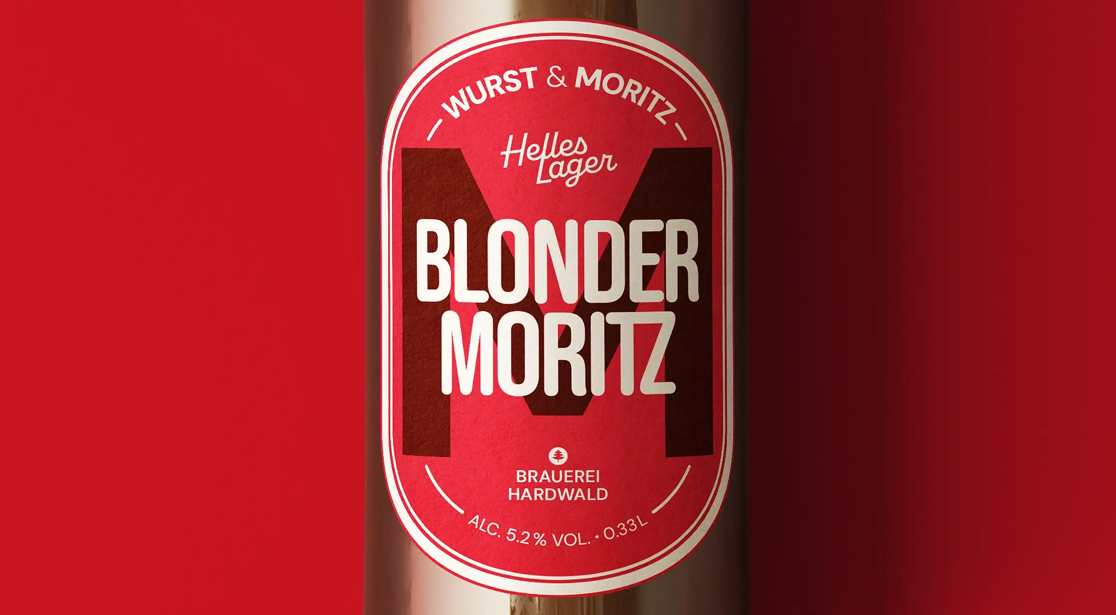 Bieretikett Design Blonder Moritz für Wurst und Moritz Zürich – typografisches Branding und Produktdesign