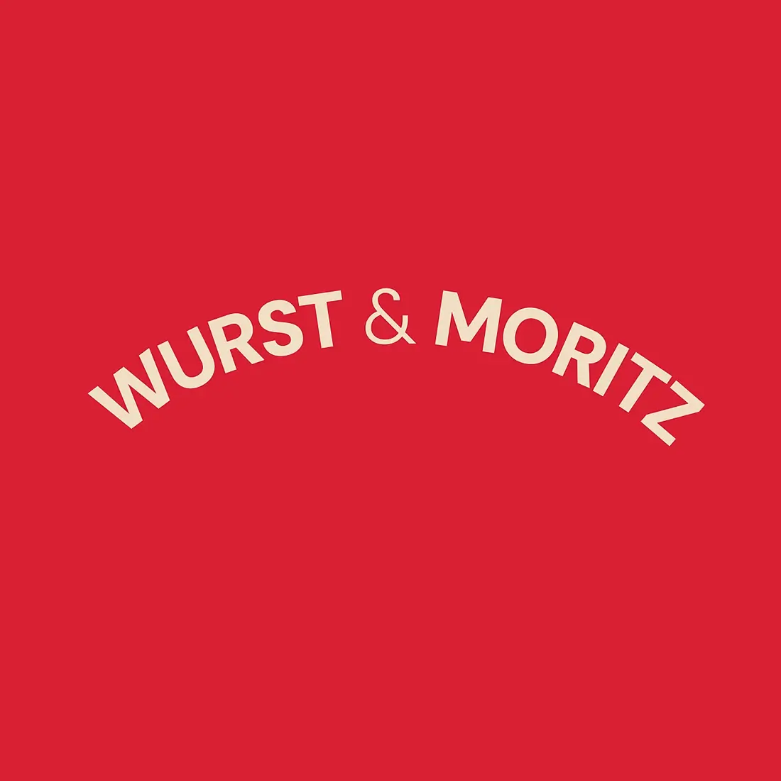 Gebogener Wurst und Moritz Schriftzug – typografisches Konzept für Gastronomie Branding in Zürich