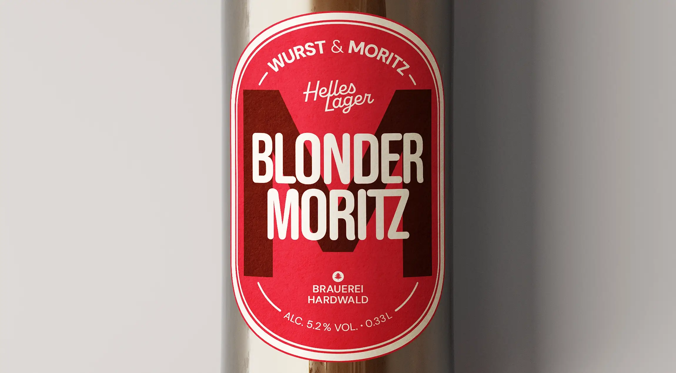 Blonder Moritz Bieretikett Detail – typografisches Label Design für Wurst und Moritz Zürich